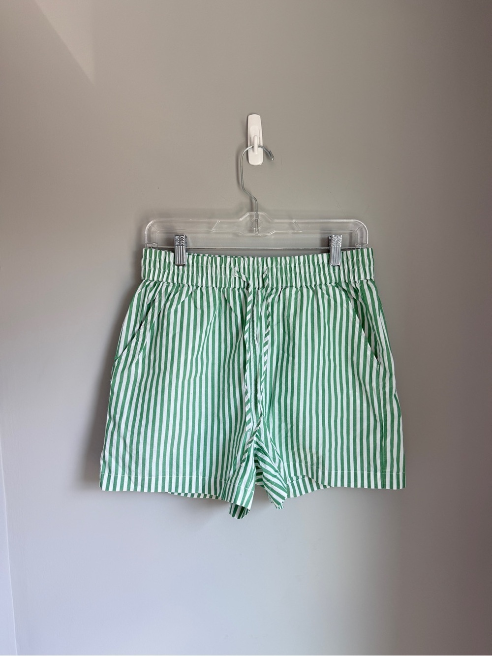 Brixton Sidney Colorblock Stripe Organic Cotton Shorts Green White Boxer Med - Picture 3 of 6